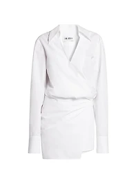 Gathered Cotton Shirtdress