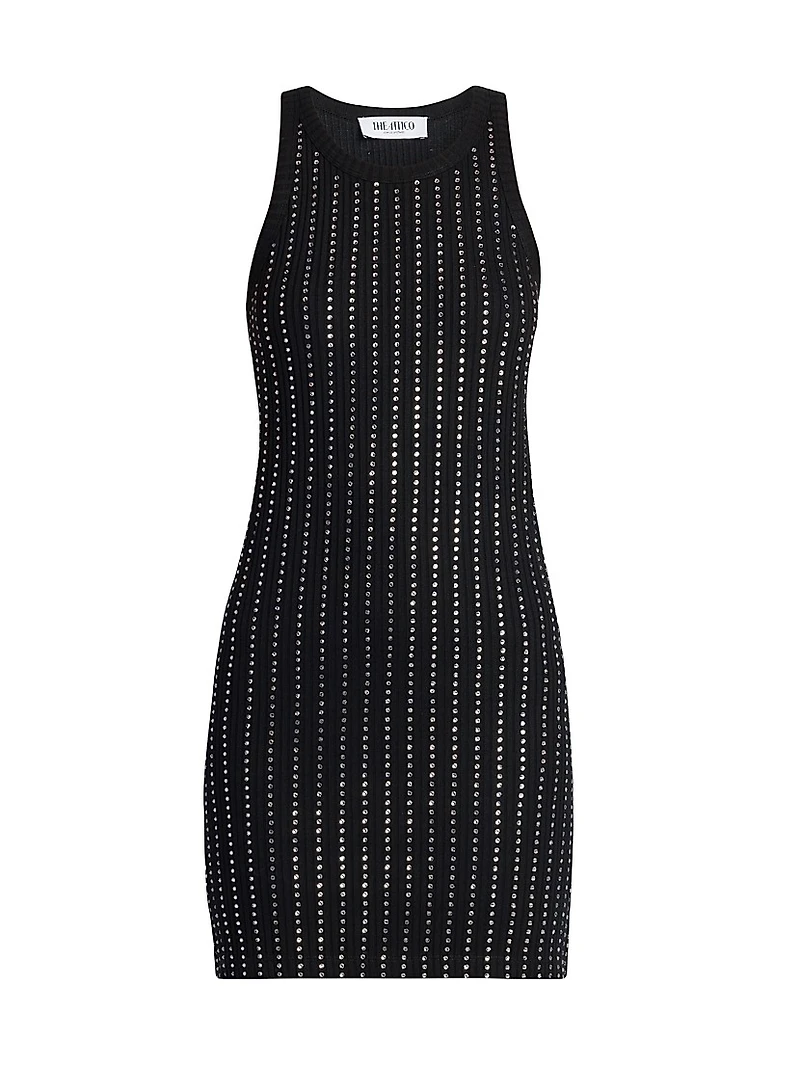 Crystal-Embellished Cotton Minidress