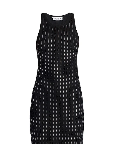 Crystal-Embellished Cotton Minidress