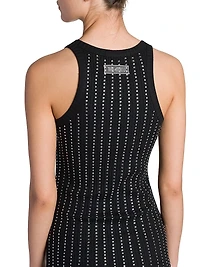 Crystal-Embellished Cotton Minidress