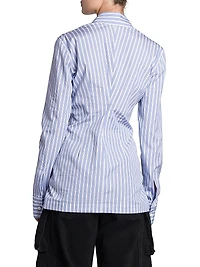 Gathered Striped Cotton Shirt