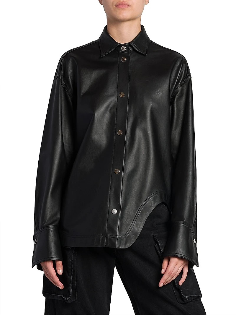 Leather Shirt Jacket