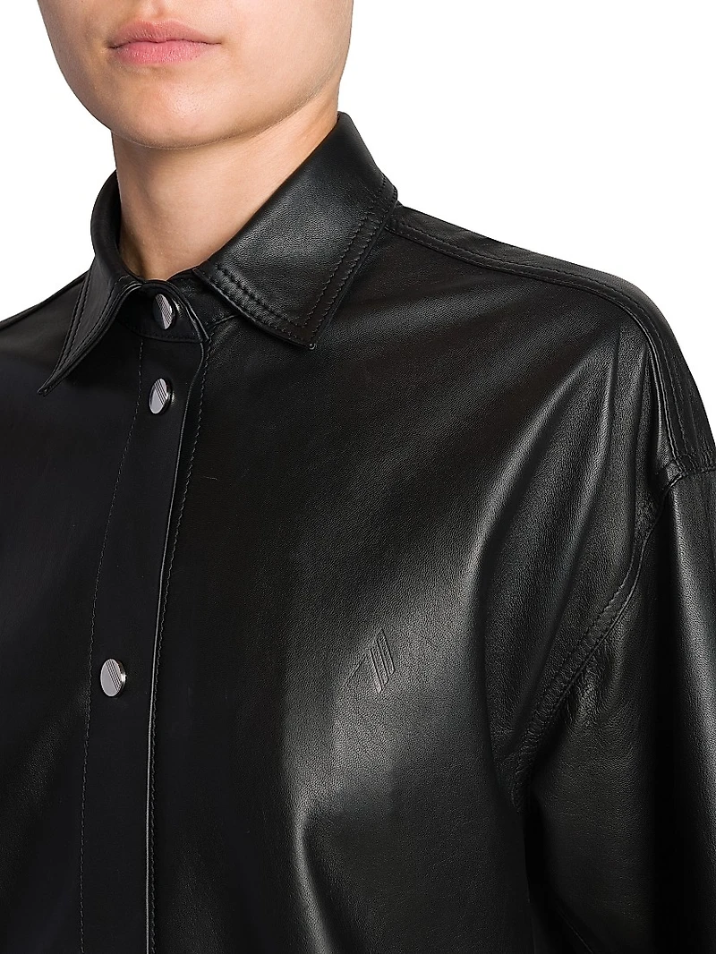 Leather Shirt Jacket