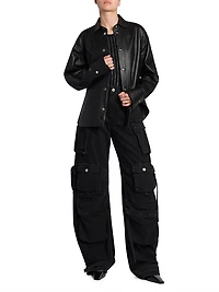 Leather Shirt Jacket