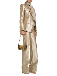 Metallic Stretch Wool Single-Breasted Blazer