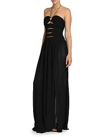 Silk Georgette Cut-Out Gown