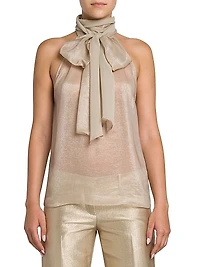 Silk-Blend Lavallière Top