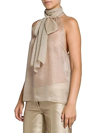 Silk-Blend Lavallière Top