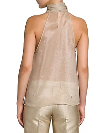 Silk-Blend Lavallière Top