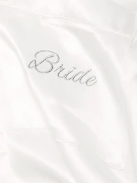 Zayla Feather-Trimmed Satin Short Pajamas