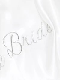 Zayla Feather-Trimmed Satin Tie-Waist Wrap