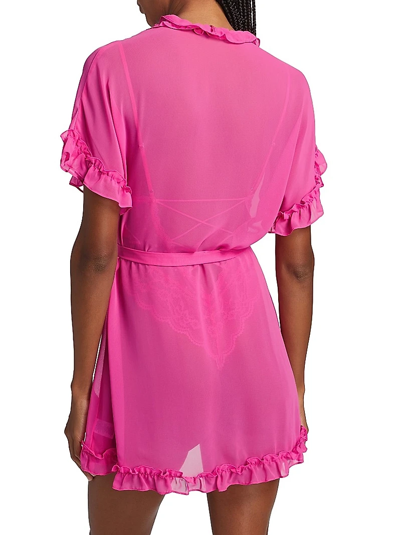 Alice Ruffled Chiffon Short-Sleeve Wrap