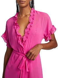Alice Ruffled Chiffon Short-Sleeve Wrap