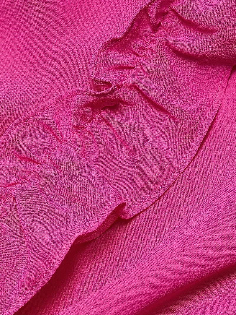 Alice Ruffled Chiffon Short-Sleeve Wrap