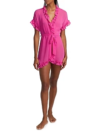 Alice Ruffled Chiffon Short-Sleeve Wrap