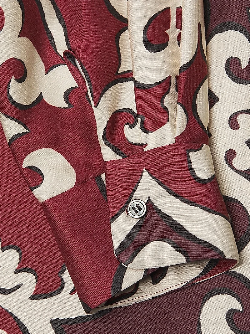 Leticia Filigree-Print Crepe Shirtdress