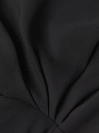 Stretch Crepe Side Drape Dress