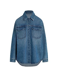 Katrina Crystal-Embellished Denim Shirt Jacket