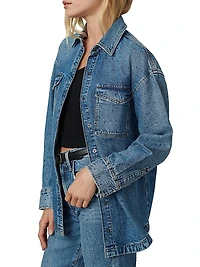 Katrina Crystal-Embellished Denim Shirt Jacket