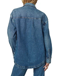 Katrina Crystal-Embellished Denim Shirt Jacket