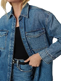 Katrina Crystal-Embellished Denim Shirt Jacket