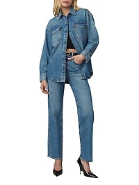 Katrina Crystal-Embellished Denim Shirt Jacket