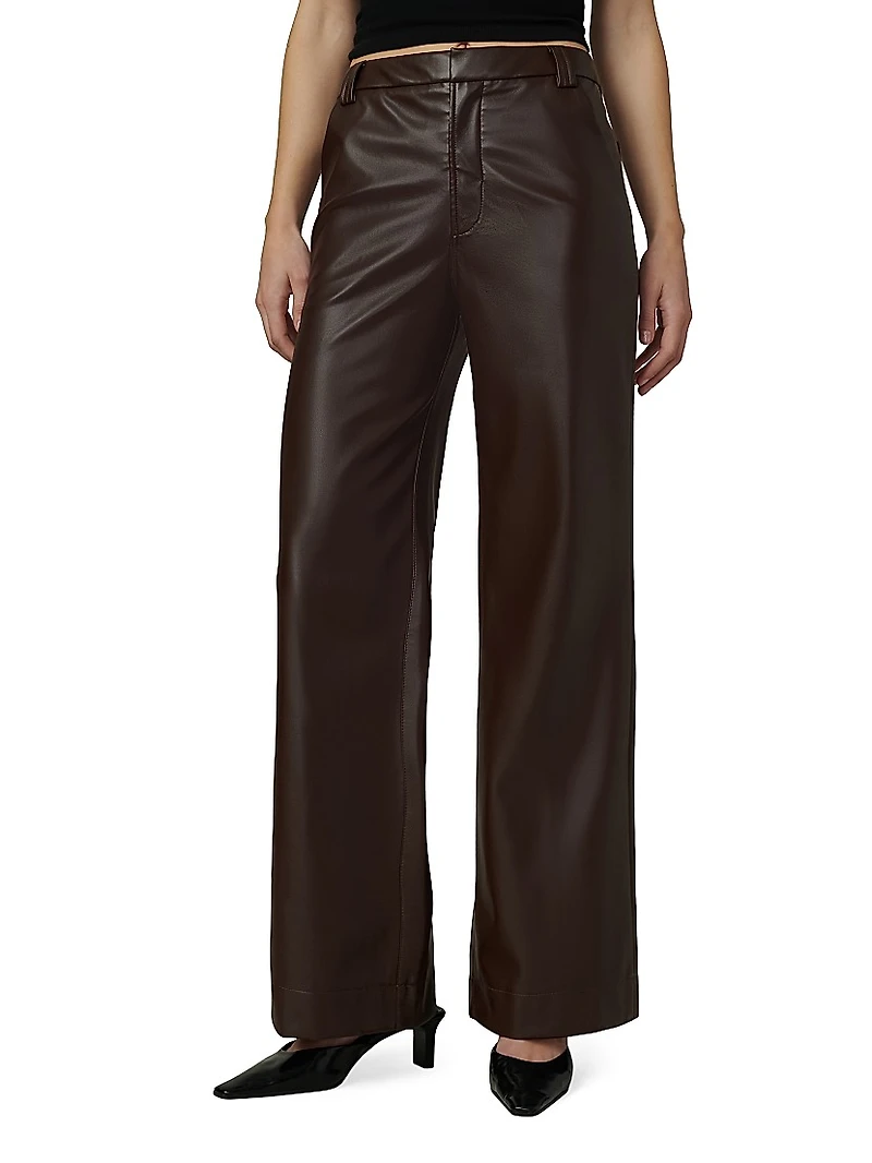 The Mia Faux Leather Straight-Leg Jeans