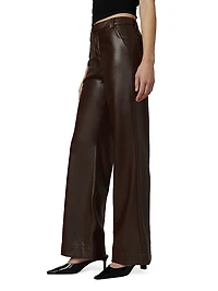 The Mia Faux Leather Straight-Leg Jeans