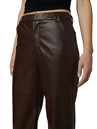 The Mia Faux Leather Straight-Leg Jeans