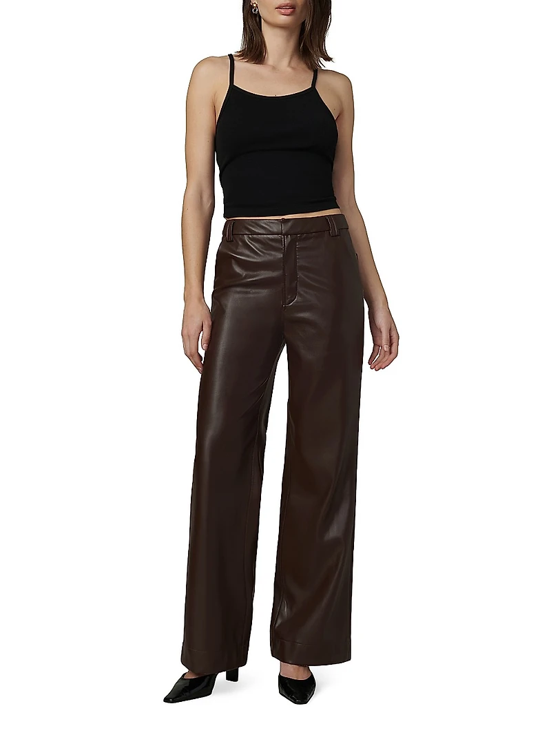 The Mia Faux Leather Straight-Leg Jeans