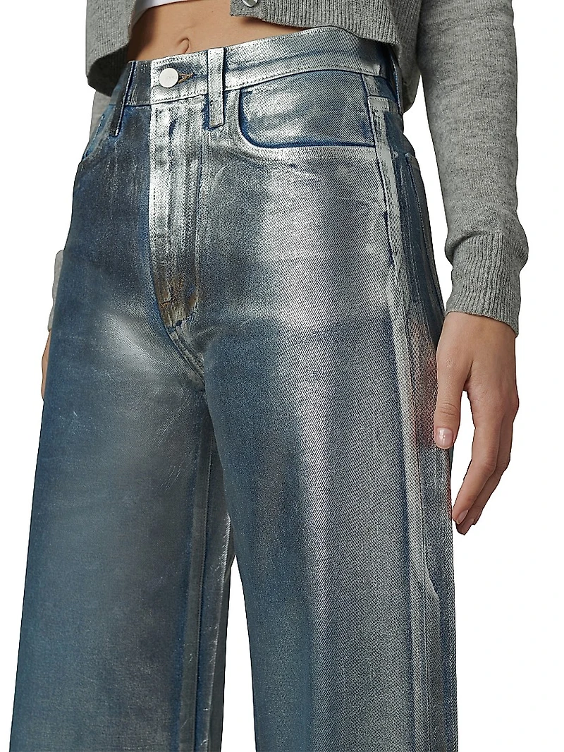 The Mia Coated High-Rise Wide-Leg Jeans