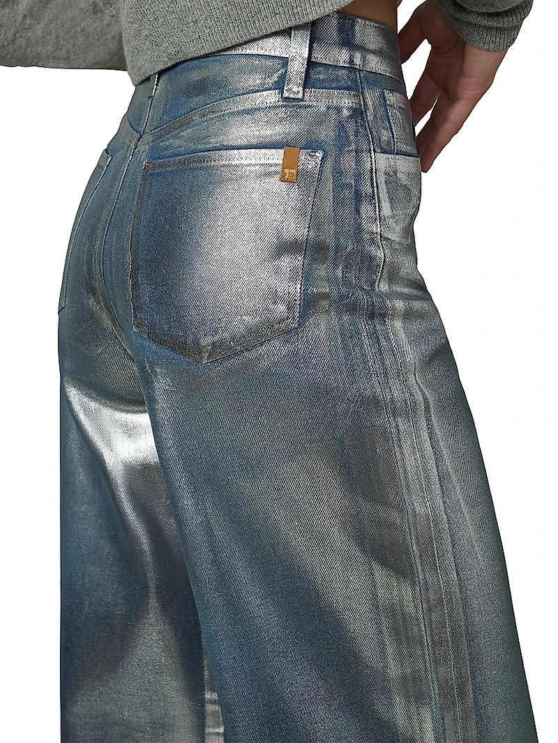 The Mia Coated High-Rise Wide-Leg Jeans