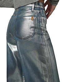 The Mia Coated High-Rise Wide-Leg Jeans