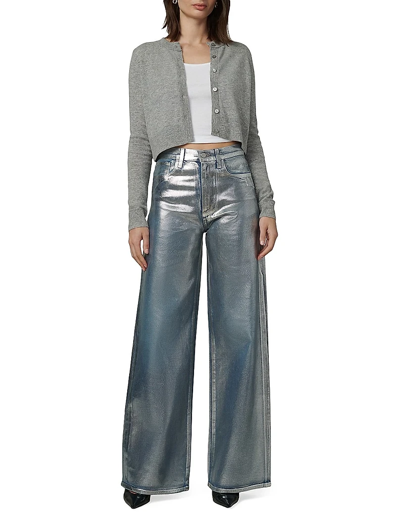 The Mia Coated High-Rise Wide-Leg Jeans