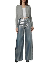 The Mia Coated High-Rise Wide-Leg Jeans