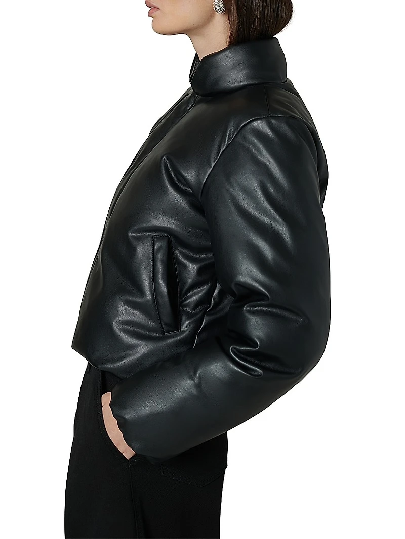 The Kiki Padded Faux Leather Bomber Jacket