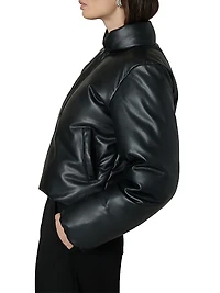 The Kiki Padded Faux Leather Bomber Jacket