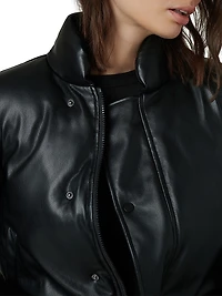 The Kiki Padded Faux Leather Bomber Jacket