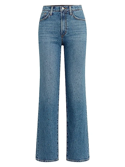 The Margot Embellished High-Rise Straight-Leg Jeans