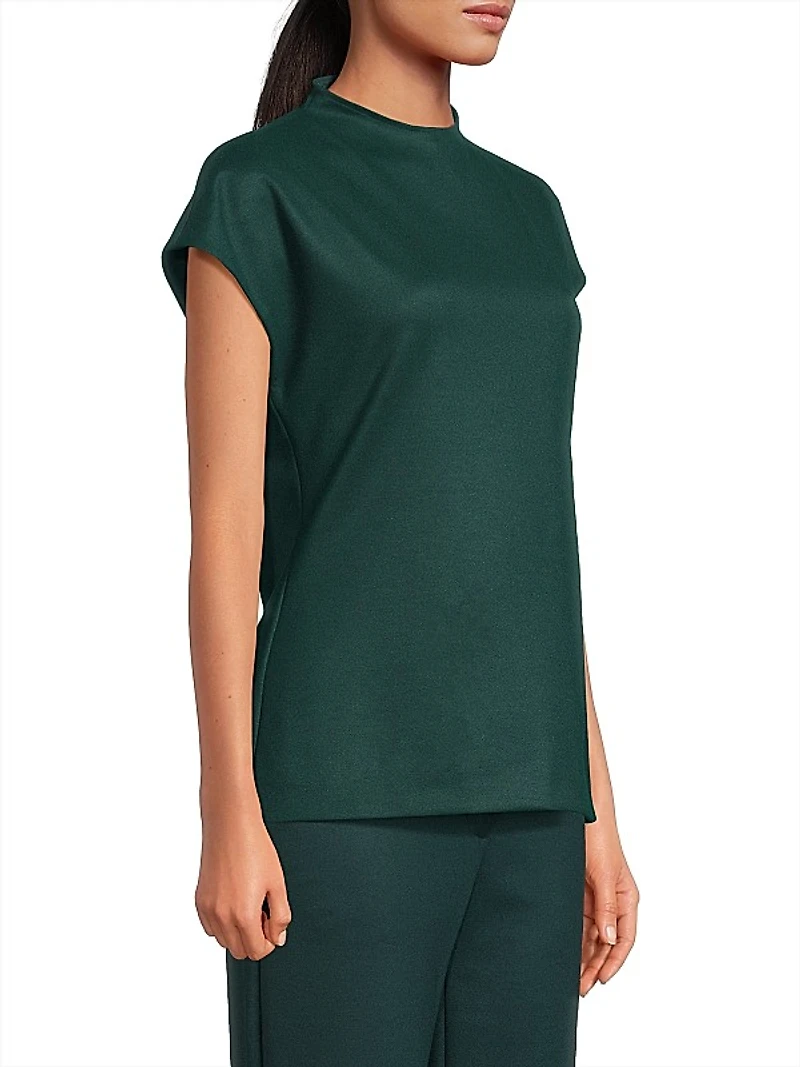 Double Jersey Ponte Short-Sleeve Top