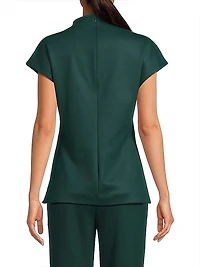 Double Jersey Ponte Short-Sleeve Top