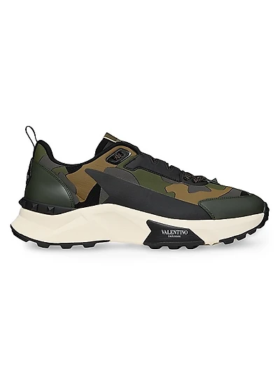 Low Top True Act Camouflage Sneakers in Rubberized Fabric