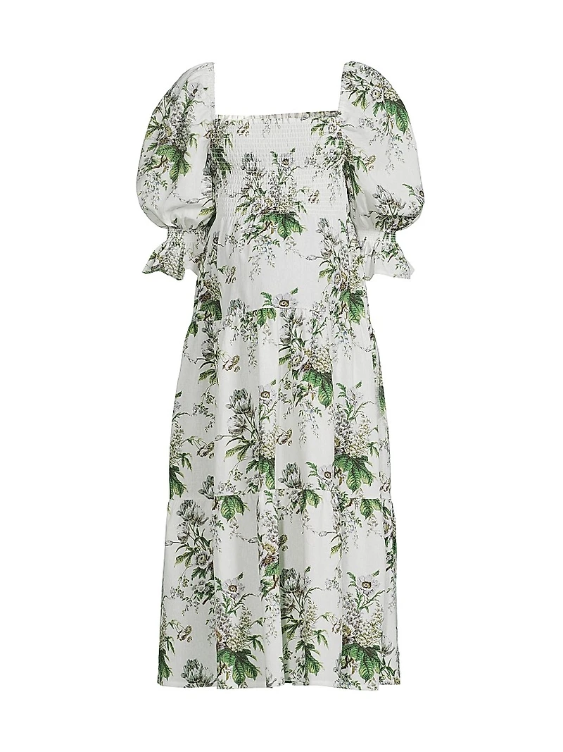 Maternity Kiko Floral Smocked Midi-Dress
