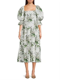 Maternity Kiko Floral Smocked Midi-Dress