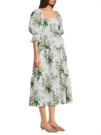 Maternity Kiko Floral Smocked Midi-Dress