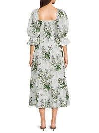 Maternity Kiko Floral Smocked Midi-Dress