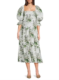 Maternity Kiko Floral Smocked Midi-Dress