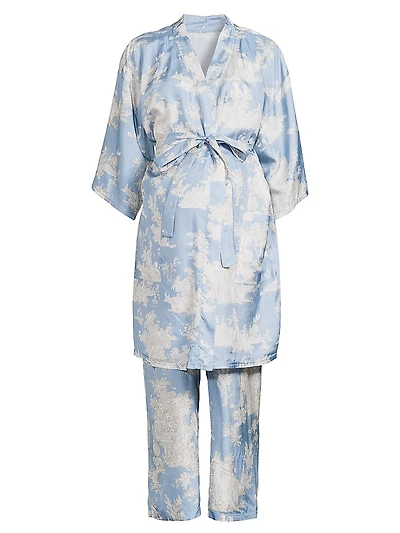 Toile Print Robe & Pants Set