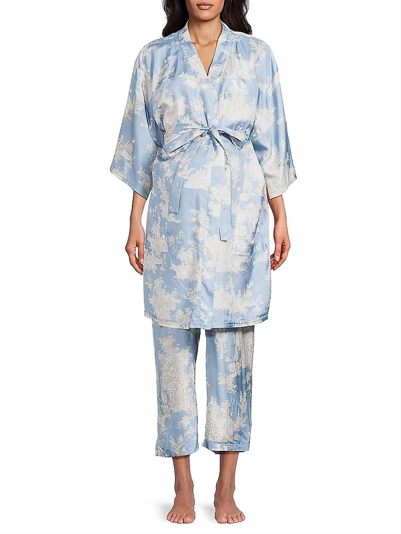 Toile Print Robe & Pants Set
