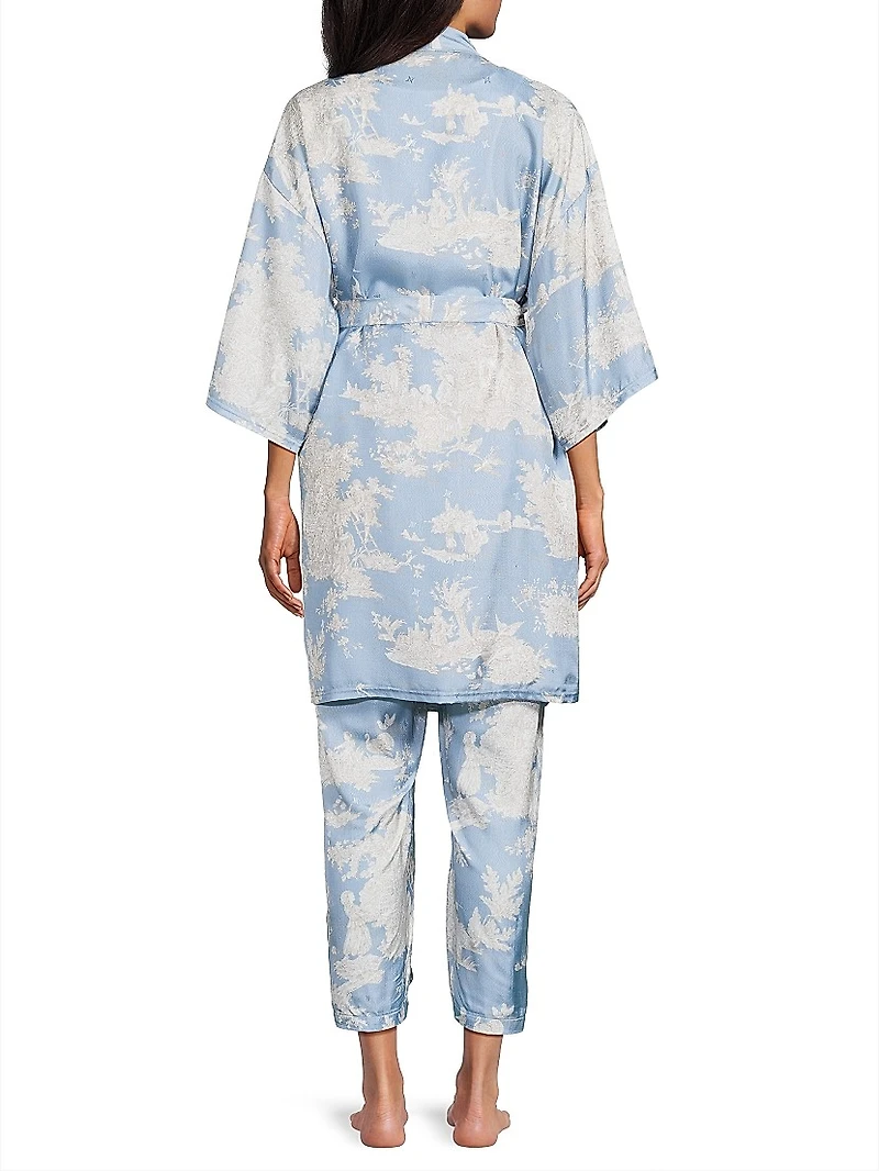 Toile Print Robe & Pants Set